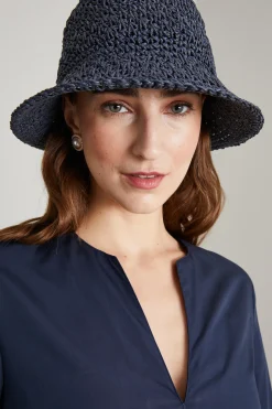 Cappello a cloche in carta tessile - Blu