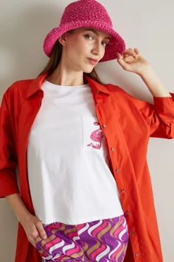 Cappello a cloche in carta tessile - Fucsia