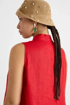 Cappello con applicazioni bijoux - Cammello