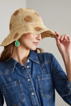 Cappello con motivo a pois - Paglia