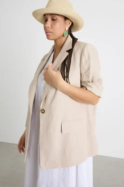 Cappello con nastro in tono - Beige