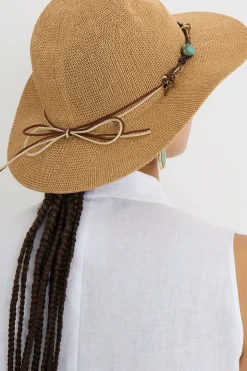 Cappello con pietre - Cammello