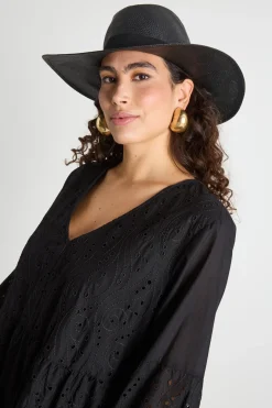 Cappello con tesa larga - Nero