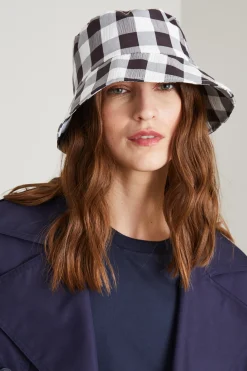 Cappello da pescatore in vichy - Nero Bianco