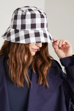 Cappello da pescatore in vichy - Nero Bianco