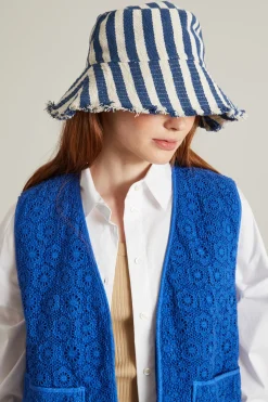 Cappello in cotone - Blu Bianco