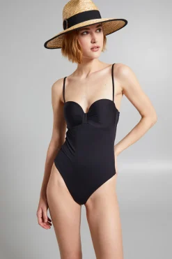 Cappello in paglia con nastro - Giallo Paglia Nero