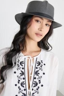Cappello in paglia - Nero