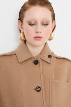 Cappotto a camicia - Cammello