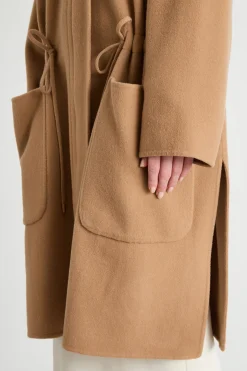 Cappotto ampio con cappuccio - Cammello