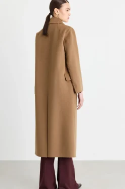 Cappotto a vestaglia in drap - Cammello