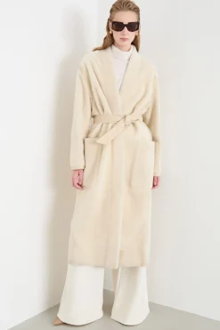 Cappotto con cintura - Bianco