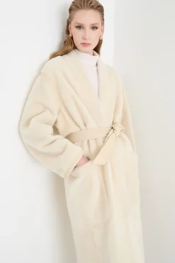Cappotto con cintura - Bianco