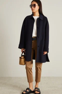 Cappotto con collo a camicia - Blu