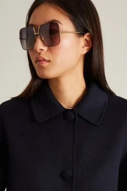 Cappotto con collo a camicia - Blu