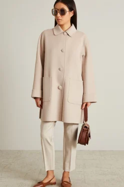 Cappotto con collo a camicia - Rosa Antico