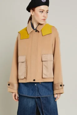 Cappotto con tasche a soffietto - Cammello Senape