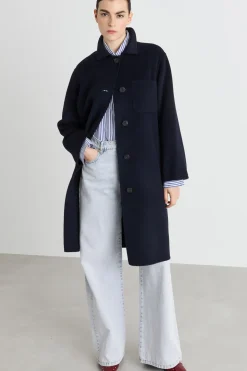Cappotto con tasche multiple - Blu