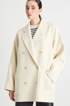 Cappotto corto a uovo - Bianco