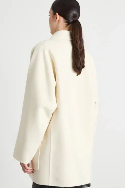 Cappotto corto a uovo - Bianco