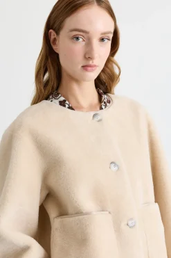 Cappotto corto con sciarpa - Beige