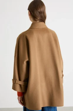Cappotto corto in tessuto doppio - Cammello