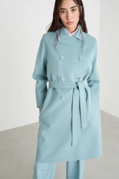 Cappotto doppiopetto - Azzurro