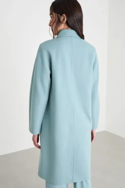 Cappotto doppiopetto - Azzurro