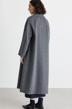 Cappotto doppiopetto con cintura - Grigio