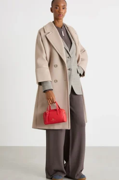 Cappotto doppiopetto con maniche a kimono - Beige