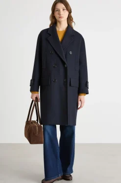 Cappotto doppiopetto con tasche - Blu