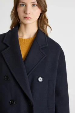 Cappotto doppiopetto con tasche - Blu
