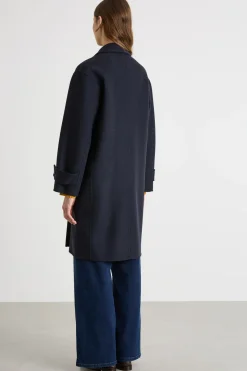 Cappotto doppiopetto con tasche - Blu