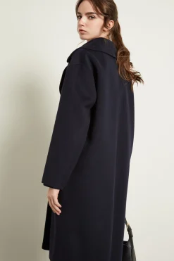 Cappotto doppiopetto in lana - Blu Notte