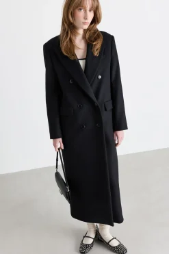 Cappotto doppiopetto lungo - Nero