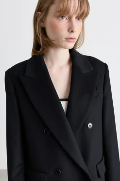Cappotto doppiopetto lungo - Nero