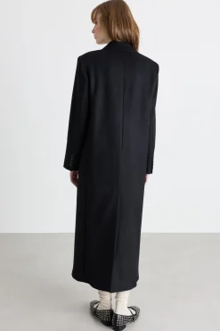 Cappotto doppiopetto lungo - Nero