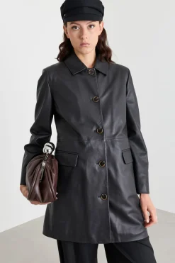 Cappotto imbottito con tasche - Nero