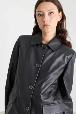 Cappotto imbottito con tasche - Nero