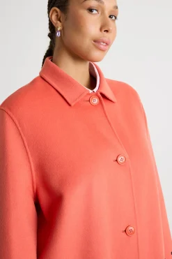 Cappotto in double con tasche applicate - Arancione