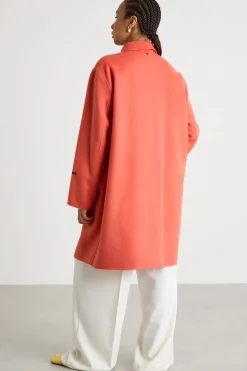 Cappotto in double con tasche applicate - Arancione
