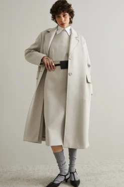 Cappotto in jersey compatto - Grigio