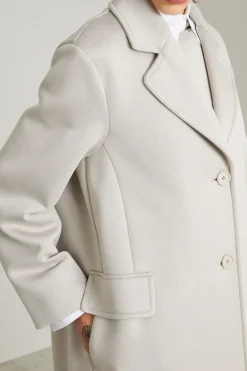 Cappotto in jersey compatto - Grigio