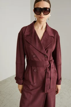Cappotto in jersey dal finish vellutato - Bordeaux