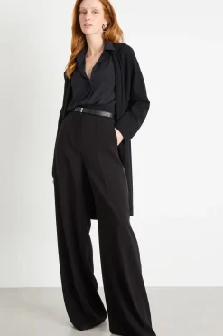 Cappotto in maglia a vestaglia - Nero