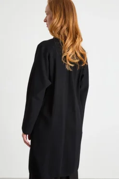 Cappotto in maglia a vestaglia - Nero