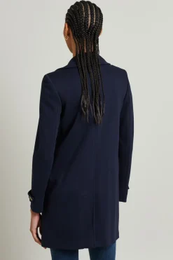 Cappotto in misto jersey - Blu