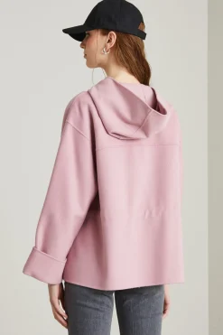 Cappotto in panno con coulisse - Rosa
