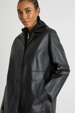 Cappotto in pelle - Nero