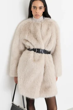 Cappotto in tessuto morbido e caldo - Beige